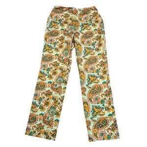 Ralph Lauren Black Label Pants Womens 2 Paisley Green Preppy Union Made USA